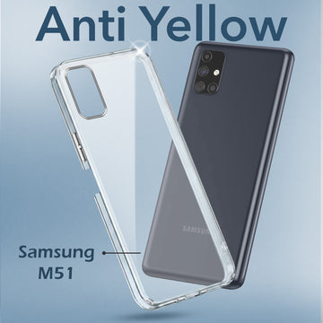 For Samsung Galaxy M51 Back Cover Case (Hard Anti Yellow Clear Case | Drop & Camera Protection | Shockproof Polycarbonate)