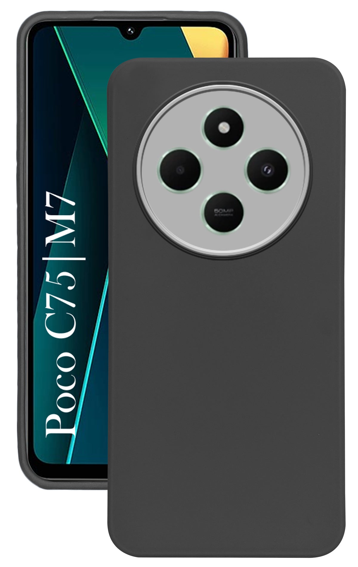 For Poco C75 | Poco M7 Back Cover Case ( Dual Color Matte Finish | Full Camera Protection | Sleek and Professional)
