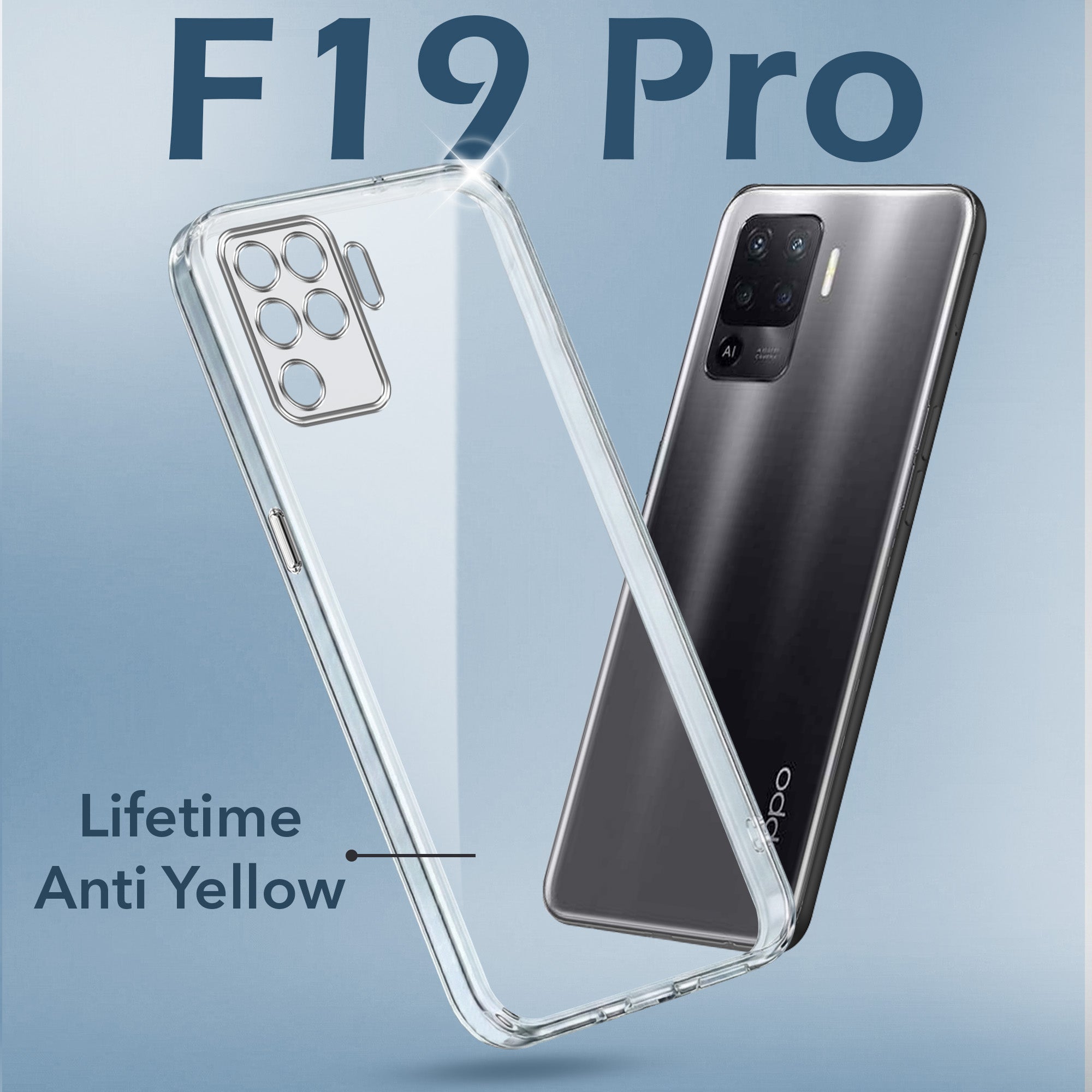 For Oppo F19 Pro Back Cover Case (Hard Anti Yellow Clear Case | Drop & Camera Protection | Shockproof Polycarbonate)
