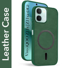 For iQOO Z11x | iQOO Z11xa Back Cover Case Leather Finish (MagSafe Compatible Wireless Charging | Soft Touch | Camera Bump Protection)