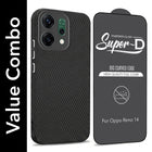 For Oppo Reno14 5G | Oppo Reno 14 5G Combo with Back Cover and 9H Tempered Glass (Liquid Silicone | Camera Protection | Oleophobic Coating Screen Glass)