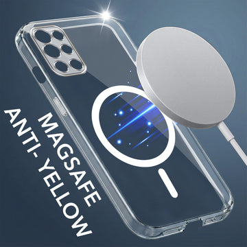 For OnePlus 9R 5G Back Cover Case Lifetime Anti-Yellow MagSafe Compatible Clear (Sleek Hard Crystal | Shockproof and Camera Protection)