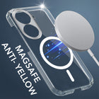 For Oppo Reno11 5G Back Cover Case Lifetime Anti-Yellow MagSafe Compatible Clear (Sleek Hard Crystal | Shockproof and Camera Protection)