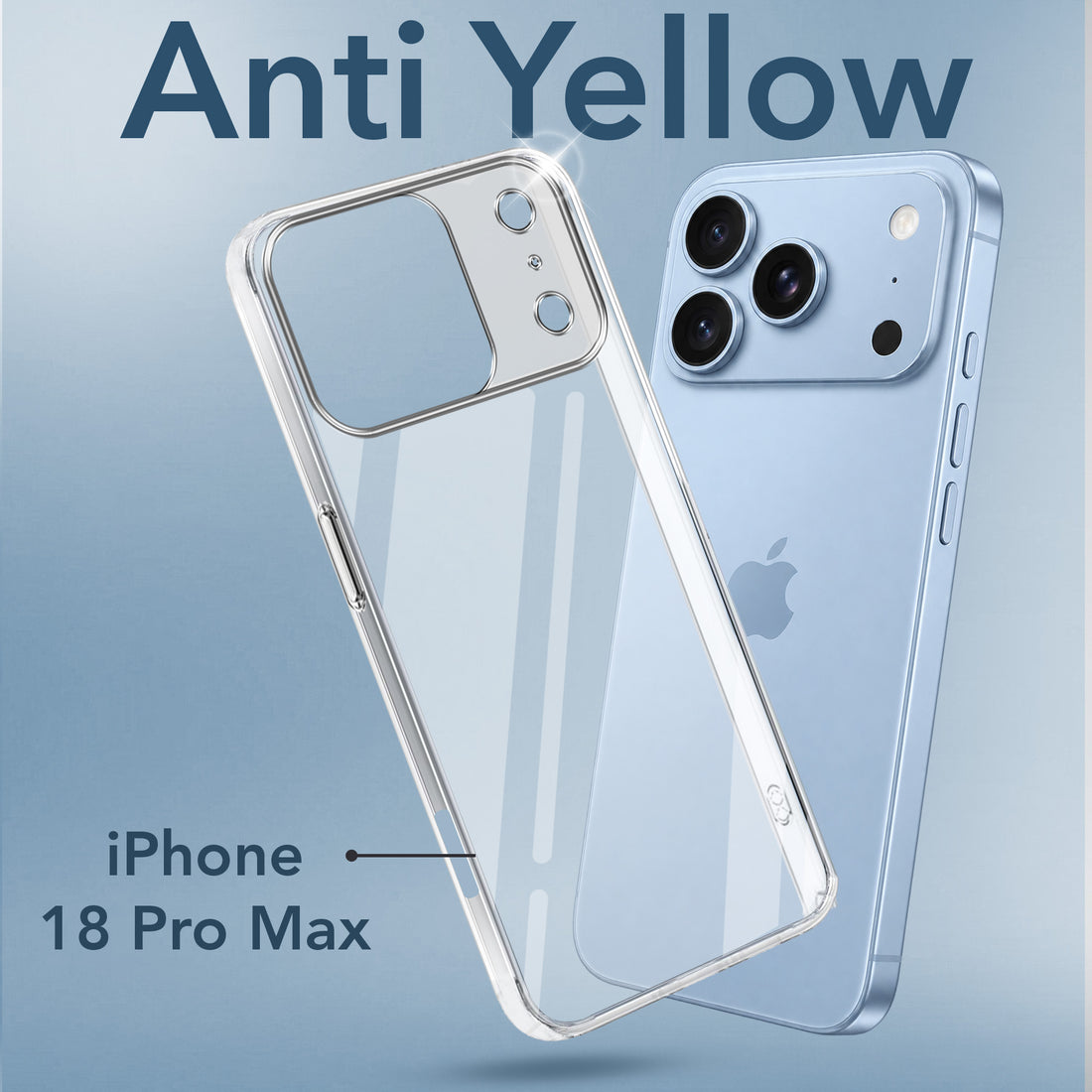 For Apple iPhone 18 Pro Max Back Cover Case Lifetime Anti-Yellow Clear (Sleek Hard Crystal | Shockproof and Camera Protection)