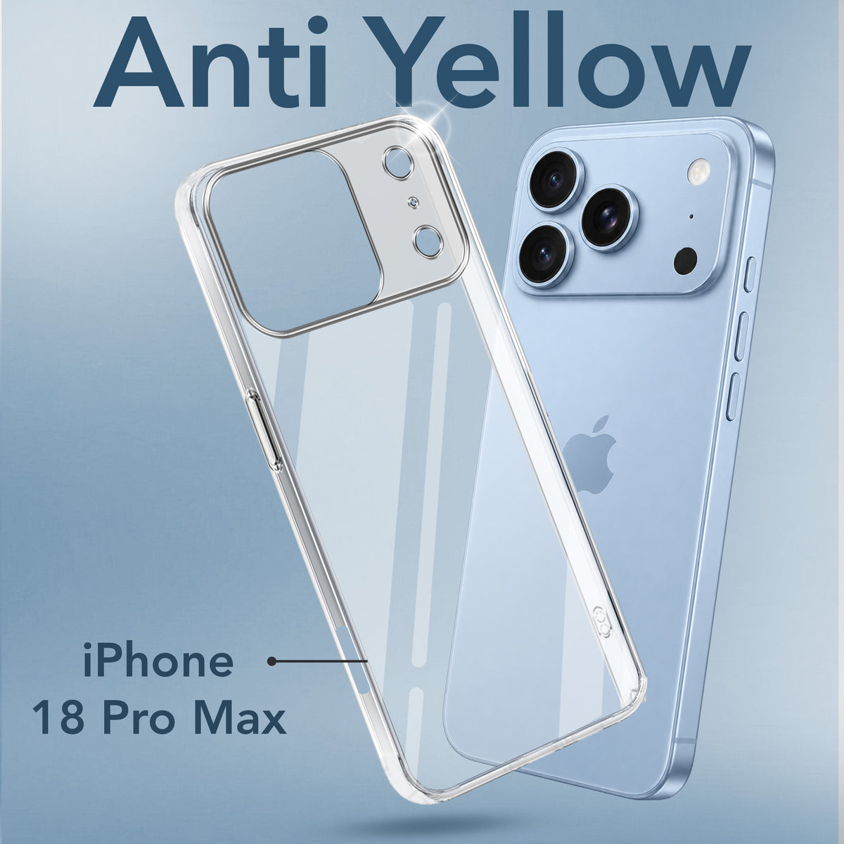 For Apple iPhone 18 Pro Max Back Cover Case Lifetime Anti-Yellow Clear (Sleek Hard Crystal | Shockproof and Camera Protection)