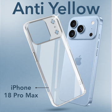 For Apple iPhone 18 Pro Max Back Cover Case Lifetime Anti-Yellow Clear (Sleek Hard Crystal | Shockproof and Camera Protection)