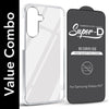 For Samsung Galaxy A37 5G Combo with Back Cover and 9H Tempered Glass (Lifetime Anti-Yellow | Sleek Hard Crystal | Oleophobic Coating Screen Glass)