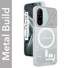 For Poco C85x 5G Metallic Back Cover Case (Metallic Camera Protection & Buttons | Translucent Milky Shade | Hard Polycarbonate)