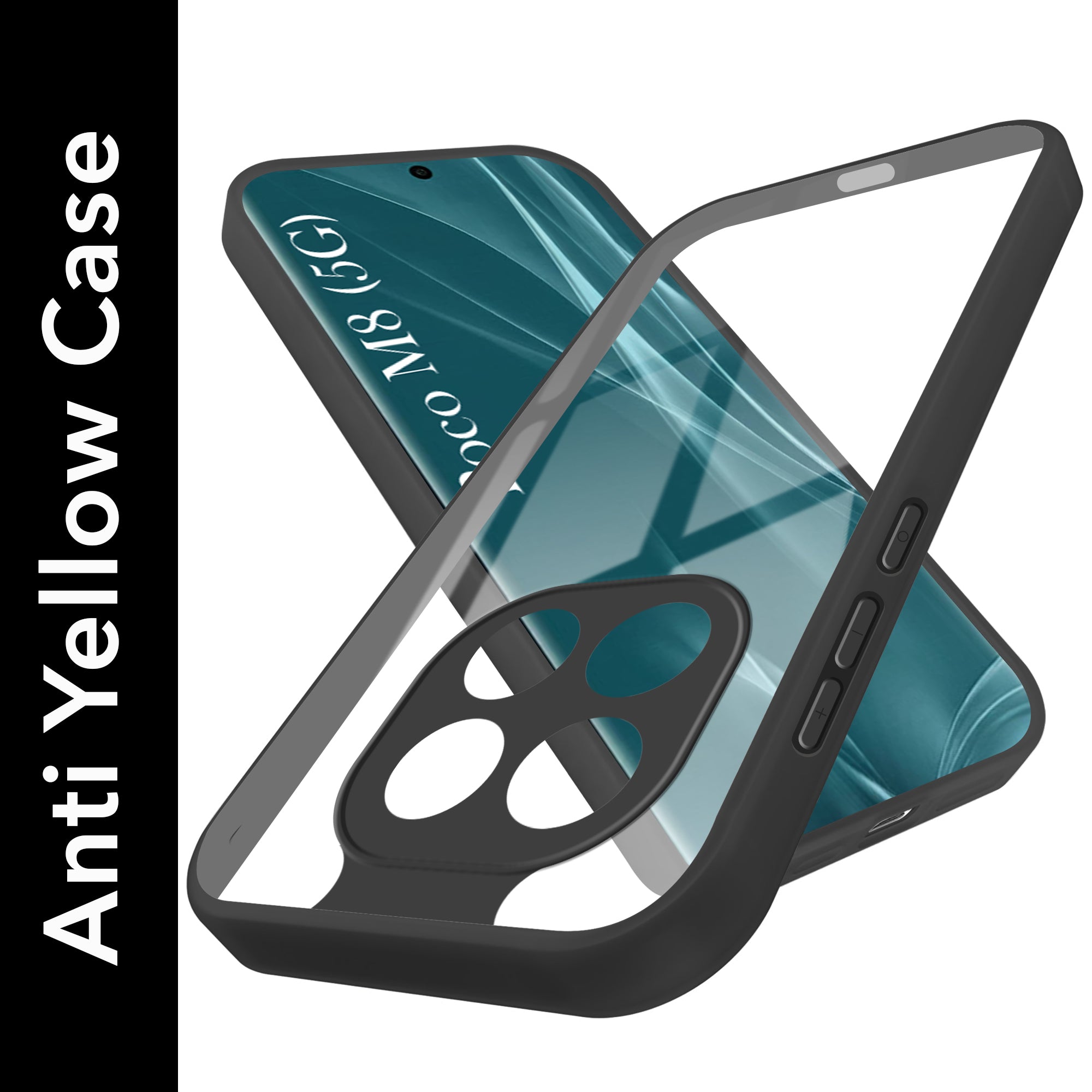 For Poco M8 5G Back Cover Case Ultra-Hybrid(Lifetime Anti Yellow | Anti Scratch | Crystal Clear Shockproof)