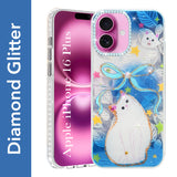 For Apple iPhone 16 Plus Back Cover Case (Luxury Floral Glitter Cute Butterfly | Diamond Studded Camera Bump | Girls & Women Design)