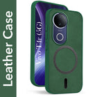 For Vivo T4R Back Cover Case Leather Finish (MagSafe Compatible Wireless Charging | Soft Touch | Camera Bump Protection)