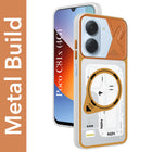 For Poco C81x Metallic Back Cover Case (Metallic Camera Protection & Buttons | Translucent Milky Shade | Hard Polycarbonate)
