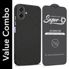 For Samsung Galaxy M17e Combo with Back Cover and 9H Tempered Glass (Liquid Silicone | Camera Protection | Oleophobic Coating Screen Glass)