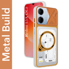 For Redmi 15A Metallic Back Cover Case (Metallic Camera Protection & Buttons | Translucent Milky Shade | Hard Polycarbonate)