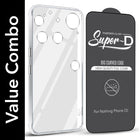 For Nothing Phone 3 Combo with Back Cover and 9H Tempered Glass (Lifetime Anti-Yellow | Sleek Hard Crystal | Oleophobic Coating Screen Glass)