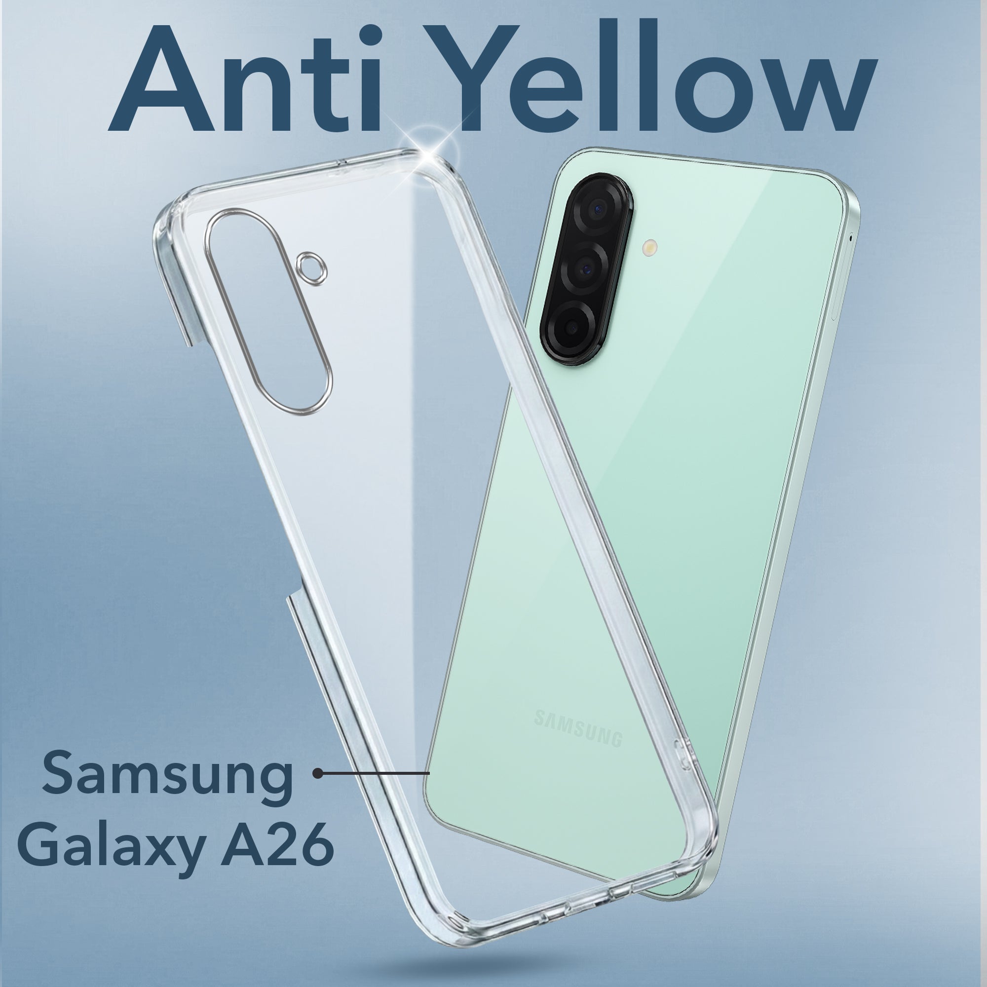 For Samsung Galaxy A26 5G Back Cover (Hard Anti Yellow Clear Case | Sleek Hard Crystal Clear | Drop & Camera Protection | Shockproof Polycarbonate)