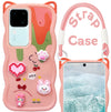 For Vivo V30 | Vivo V30 Pro 5G Back Case Cover Strap(3D embossed Figures | Strap Holder | 360* Soft Cushion with Camera Bump)