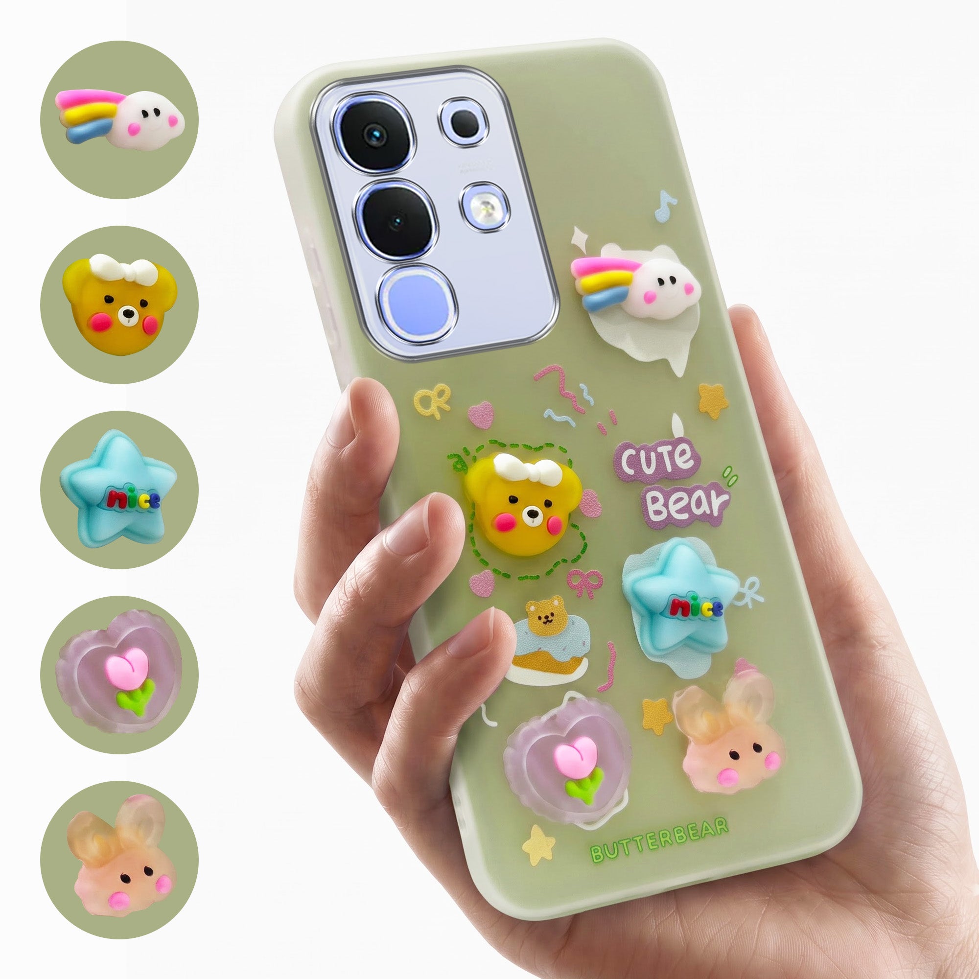 For Vivo iQOO Z10x Back Cover Case (Cute 3D cartoon charms design | Slim Aesthetic Case for Girls | Camera Protection | Hard Unbreakable)