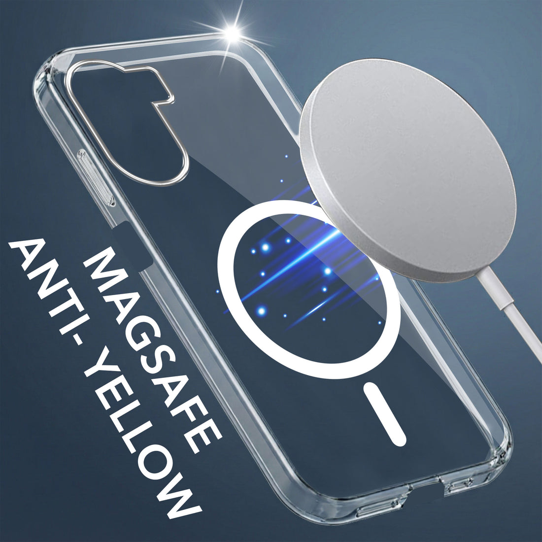 For Vivo Y16 Back Cover Case Lifetime Anti-Yellow MagSafe Compatible Clear (Sleek Hard Crystal | Shockproof and Camera Protection)