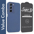For Realme Narzo 80x Combo with Back Cover and 9H Tempered Glass (Liquid Silicone | Camera Protection | Oleophobic Coating Screen Gla