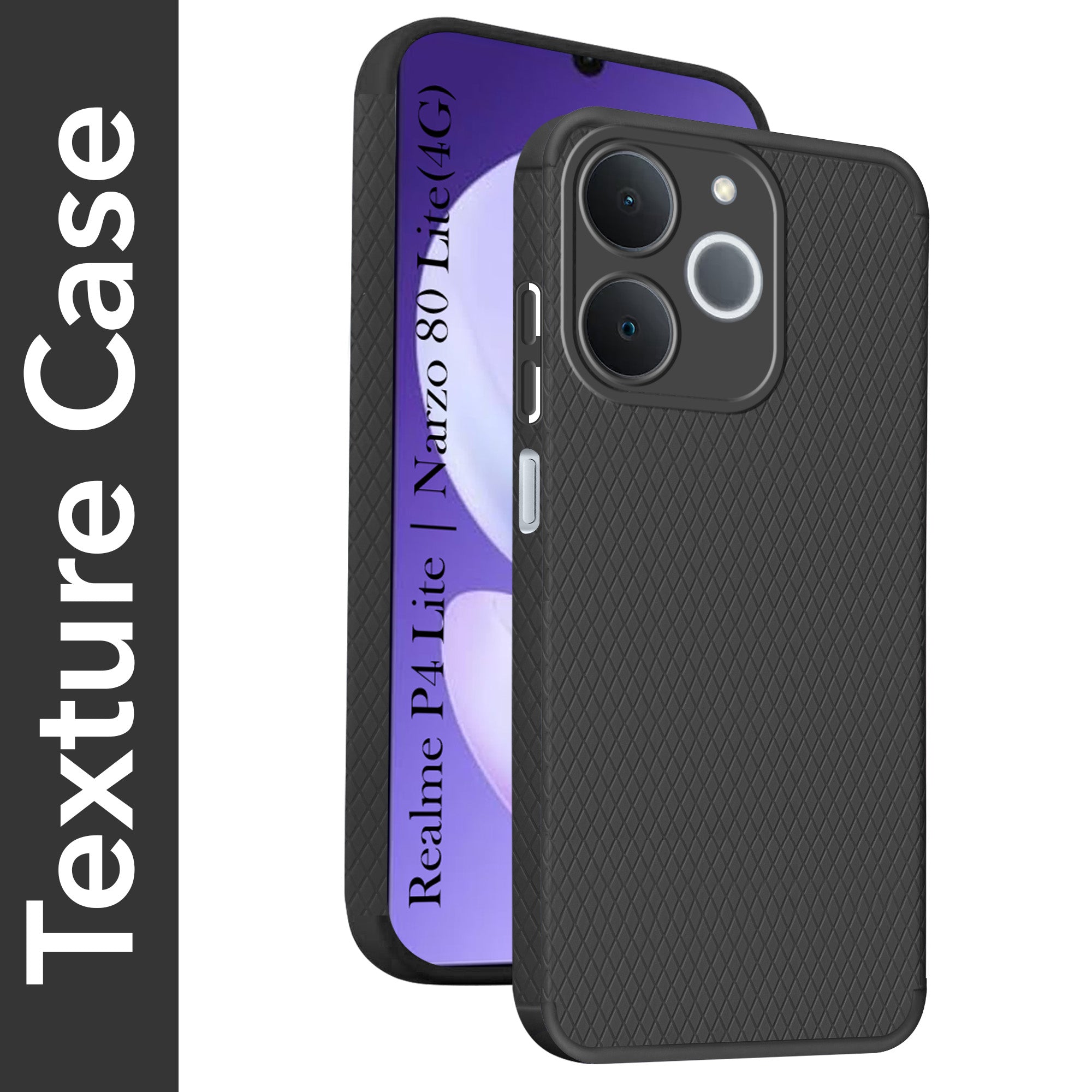 For Realme P4 Lite | Realme Narzo 80 Lite 4G Back Cover Case Liquid Silicone (Camera Protection | Side Grip Texture | Soft and Flexible)