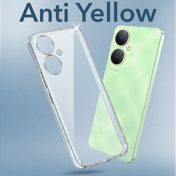 For Vivo Y27 Back Cover Case Lifetime Anti-Yellow Clear (Sleek Hard Crystal | Shockproof and Camera Protection
