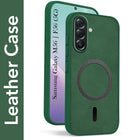 For Samsung Galaxy M56 | Samsung Galaxy F56 Back Cover Case Leather Finish (MagSafe Compatible Wireless Charging | Soft Touch | Camera Bump Protection)