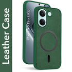 For Poco X8 Pro Back Cover Case Leather Finish (MagSafe Compatible Wireless Charging | Soft Touch | Camera Bump Protection)