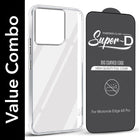 For Motorola Moto Edge 60 Pro Combo with Back Cover and 9H Tempered Glass (Lifetime Anti-Yellow | Sleek Hard Crystal | Oleophobic Coating Screen Glass)