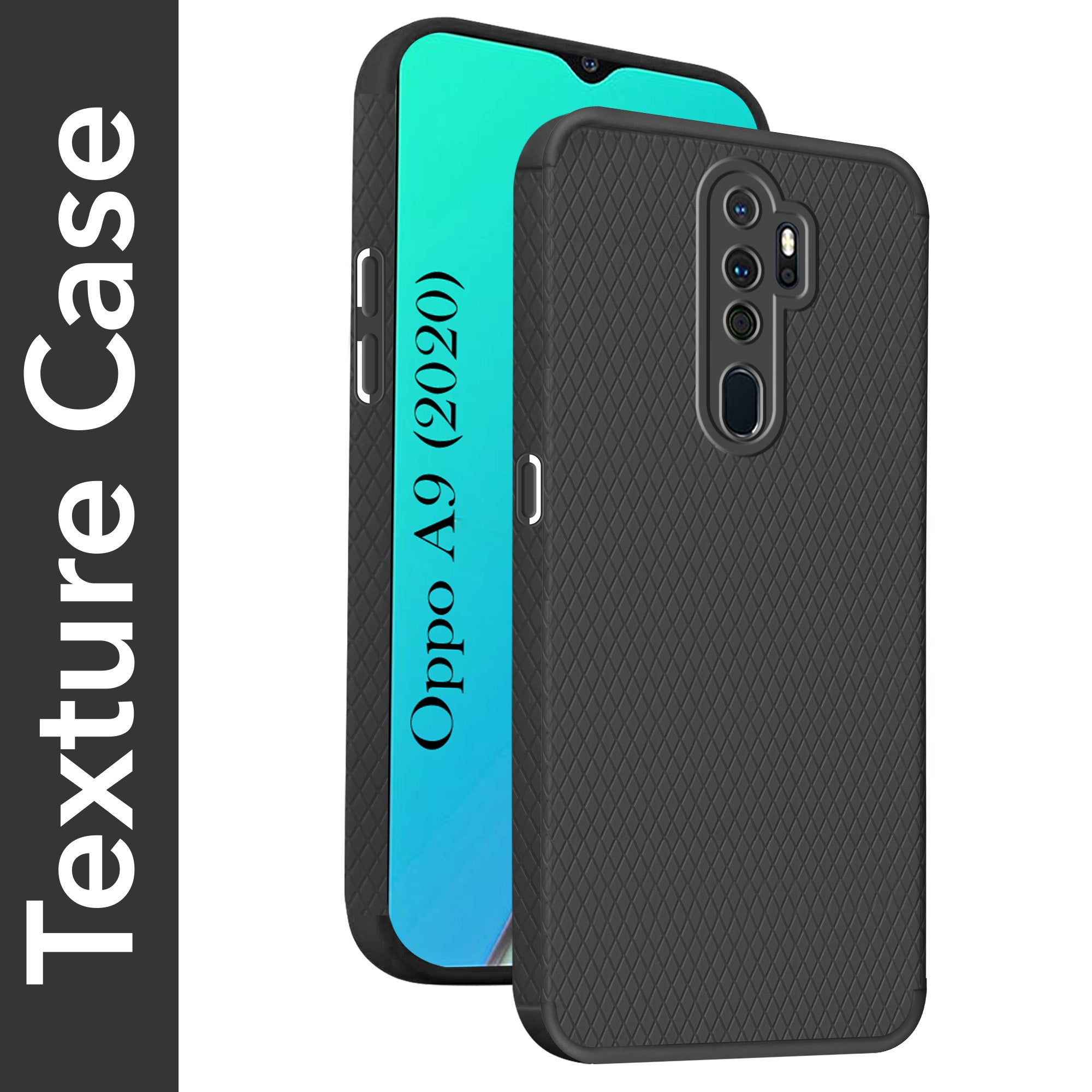 For Oppo A5 (2020) | A9 (2020) Back Cover Case Liquid Silicone (Camera Protection | Side Grip Texture | Soft and Flexible)