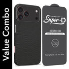 For Apple iPhone 18 Pro Max Combo with Back Cover and 9H Tempered Glass (Liquid Silicone | Camera Protection | Oleophobic Coating Screen Glass)