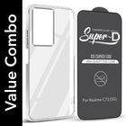 For Realme C73 Combo with Back Cover and 9H Tempered Glass (Lifetime Anti-Yellow | Sleek Hard Crystal | Oleophobic Coating Screen Glass)
