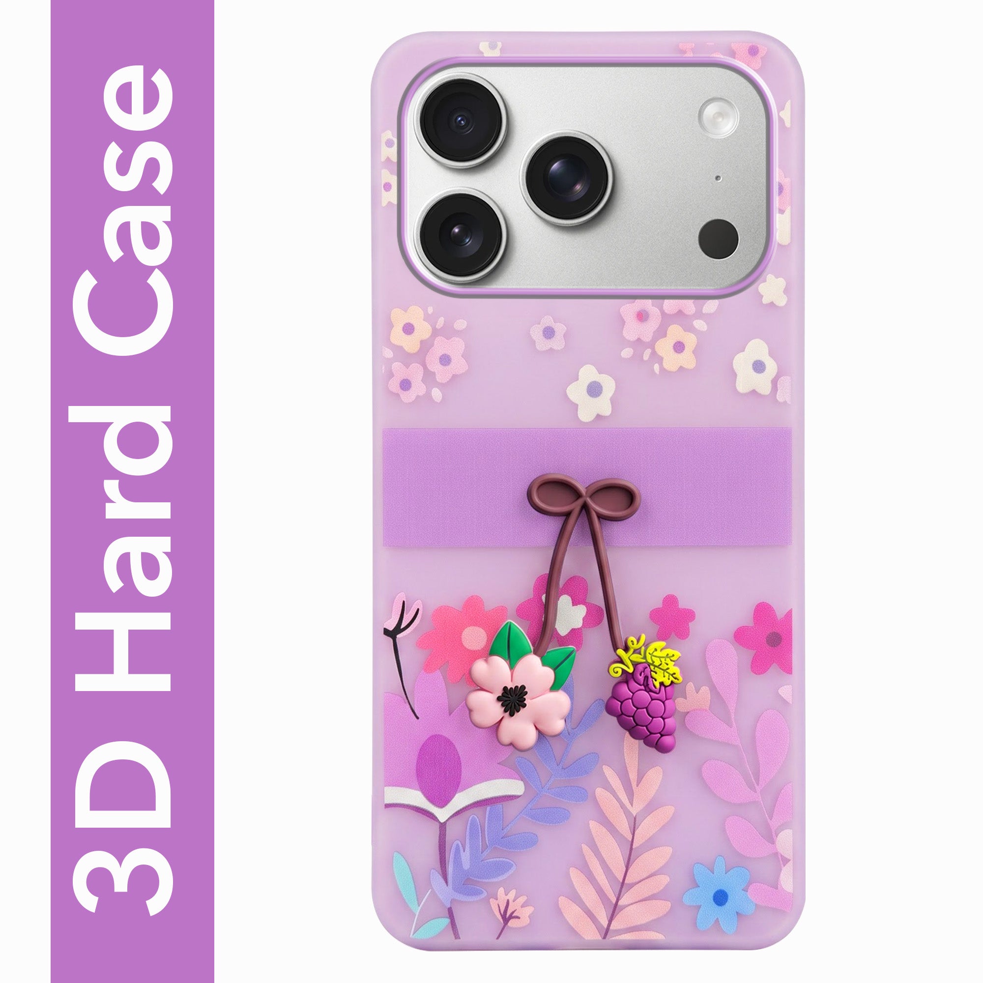 For Apple iPhone 17 Pro Back Cover Case (3D Cute Cartoons | Hard Back Side Soft | Matte Premium Finish | HD Printing)