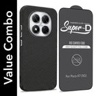 For Xiaomi Poco X7 Combo with Back Cover and 9H Tempered Glass (Liquid Silicone | Camera Protection | Oleophobic Coating Screen Glass)