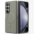 For Samsung Galaxy Z Fold 5 Back Cover Case Leather Finish (MagSafe Wireless Charging Compatible | Inside Microfiber Cloth)
