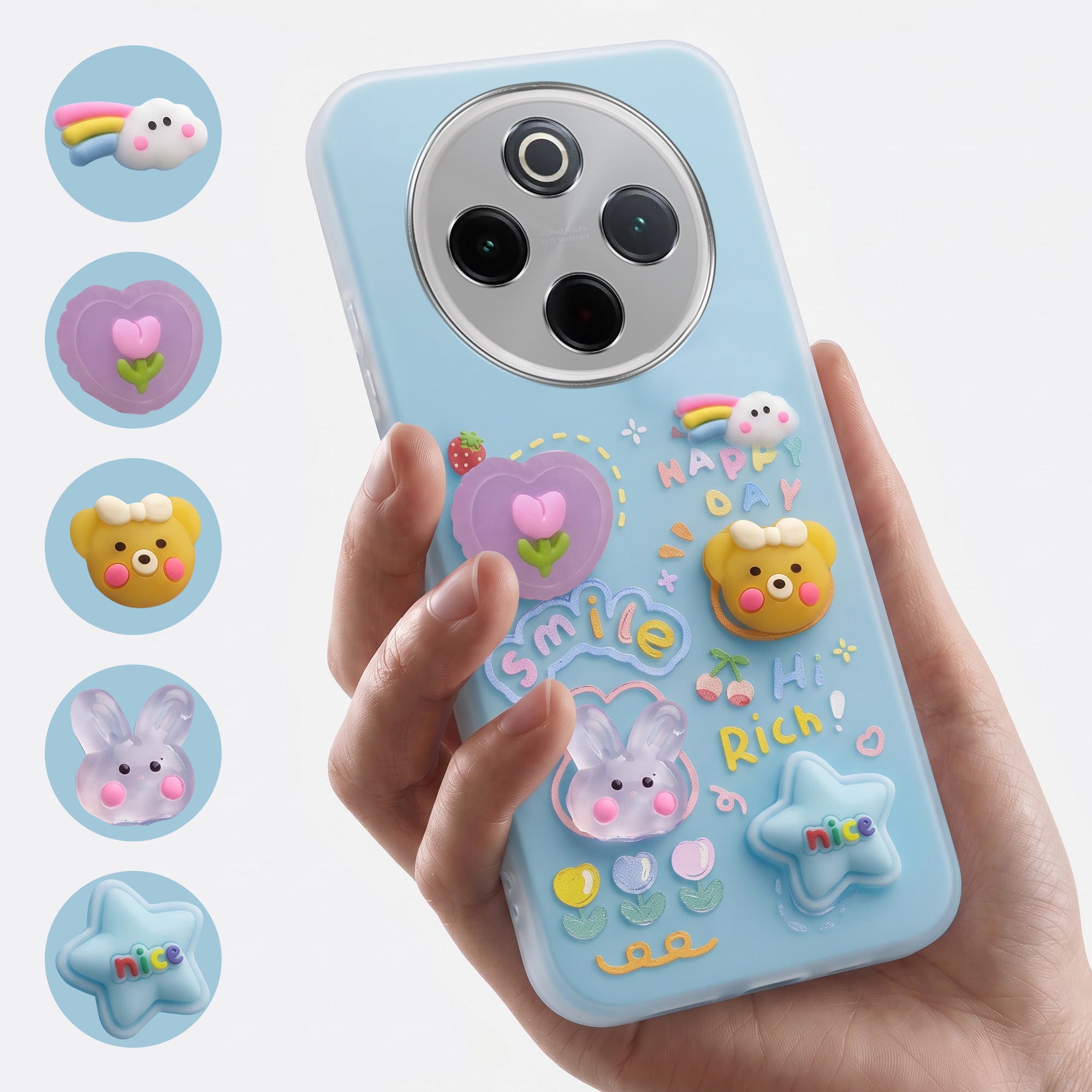 For Vivo iQOO Z10 Back Cover Case (3D Cute Cartoons | Hard Back Side Soft | Matte Premium Finish | HD Printing)