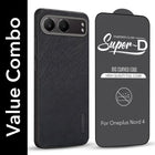 For Oneplus Nord 4 Combo (Textured Grip Design | Micro-Fiber Cloth Inside | Oleophobic Coating Screen Glass)