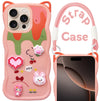 For Apple iPhone 16 Pro Back Case Cover Strap(3D Embossed Figures | Strap Holder | 360* Soft Cushion with Camera Bump)