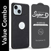 For Apple iPhone 15 Combo (Textured Grip Design | Micro-Fiber Cloth Inside | Oleophobic Coating Screen Glass)