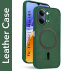 For Vivo Y05 4G | Vivo T5 Lite 5G Back Cover Case Leather Finish (MagSafe Compatible Wireless Charging | Soft Touch | Camera Bump Protection)