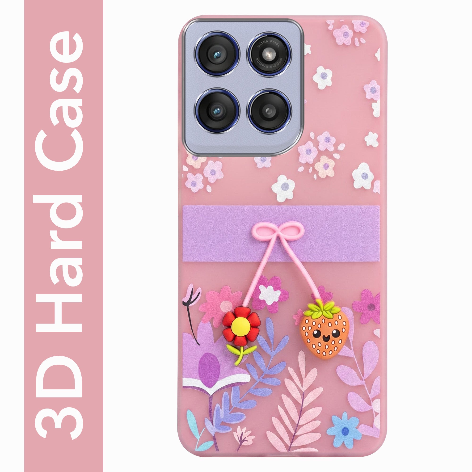 For Motorola Moto Edge 60 Stylus Back Cover Case (3D Cute Cartoons | Hard Back Side Soft | Matte Premium Finish | HD Printing)
