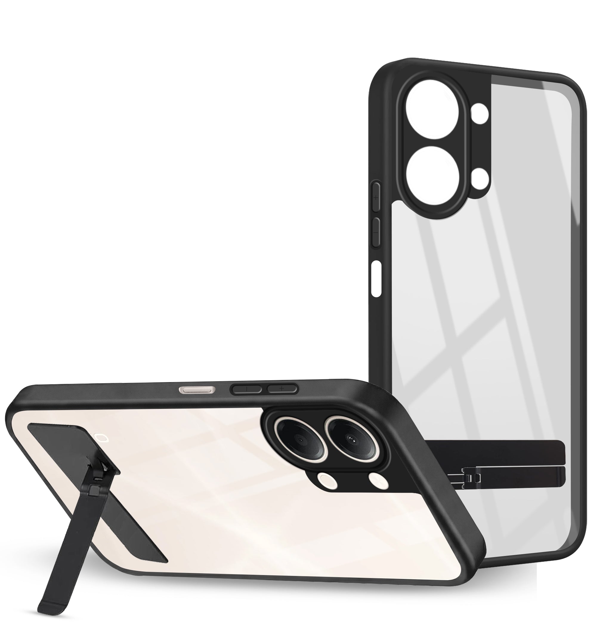For Vivo Y11 | Vivo Y21 5G Back Cover Case (Built-in Stand | Lifetime Anti Yellow | Kickstand Shockproof | Camera Protection | MagSafe Compatible)