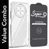 For Realme Narzo 70x 5G Combo with Back Cover and 9H Tempered Glass (Lifetime Anti-Yellow | Sleek Hard Crystal | Oleophobic Coating Screen Glass)