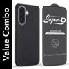 For Samsung Galaxy A37 5G Combo (Textured Grip Design | Micro-Fiber Cloth Inside | Oleophobic Coating Screen Glass)