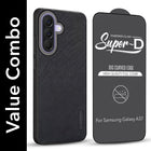 For Samsung Galaxy A37 5G Combo (Textured Grip Design | Micro-Fiber Cloth Inside | Oleophobic Coating Screen Glass)