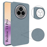 For Realme 14 Pro Back Cover Case (Glass Like Camera Protection | Leather Feel | Minimalist Professional Grip)