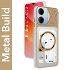 For Redmi 15A Metallic Back Cover Case (Metallic Camera Protection & Buttons | Translucent Milky Shade | Hard Polycarbonate)