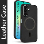 For Samsung Galaxy A27 5G | Galaxy M47 5G Back Cover Case Leather Finish (MagSafe Compatible Wireless Charging | Soft Touch | Camera Bump Protection)