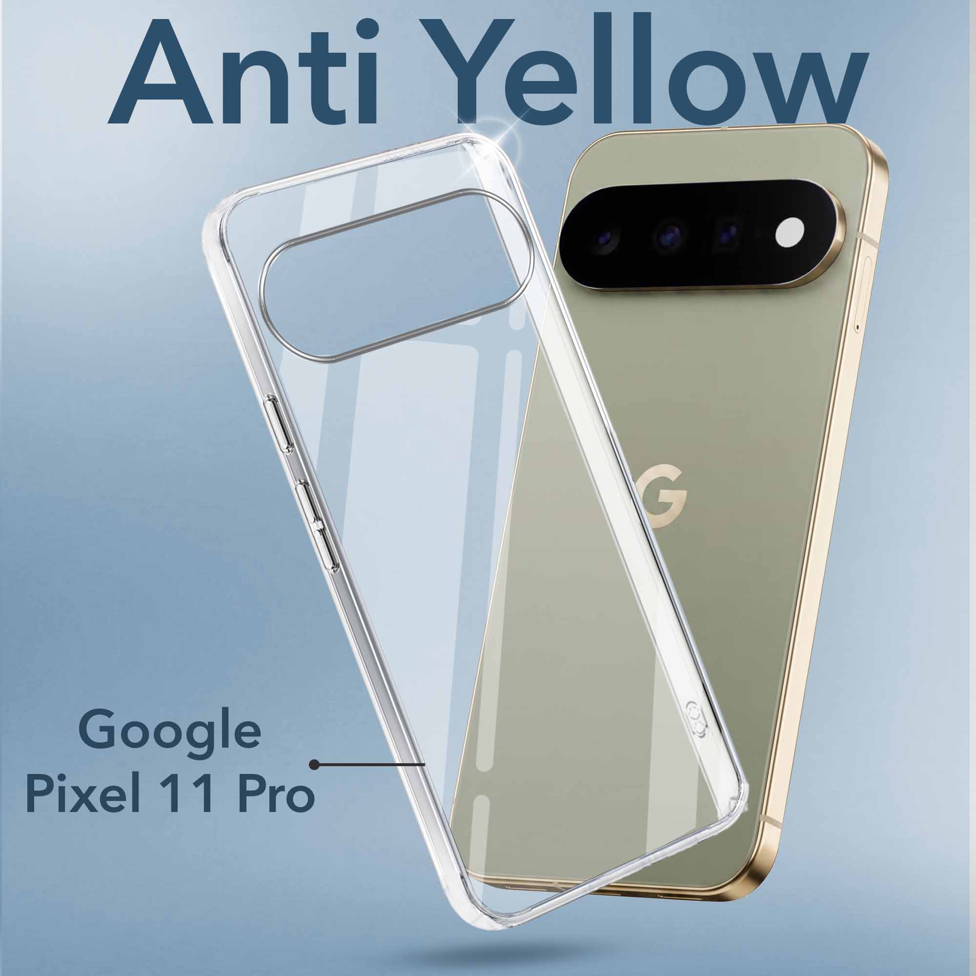 For Google Pixel 11 Pro Back Cover Case Lifetime Anti-Yellow Clear (Sleek Hard Crystal | Shockproof and Camera Protection) (Copy)