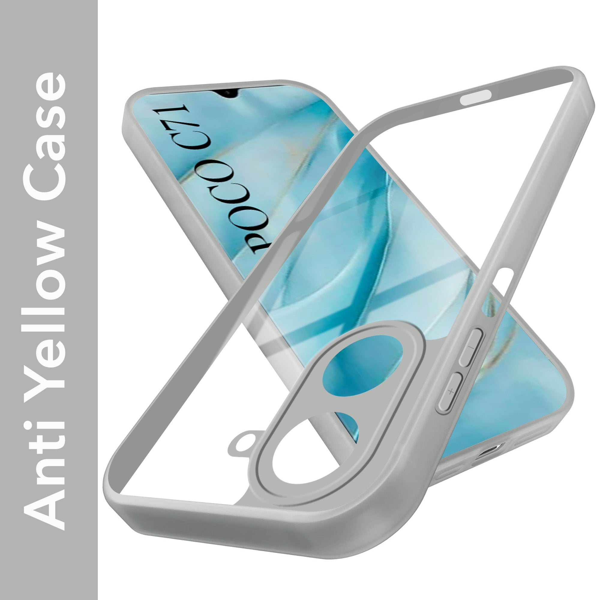 For Poco C71 Back Cover Case Ultra-Hybrid (Lifetime Anti Yellow | Anti Scratch | Crystal Clear Shockproof)
